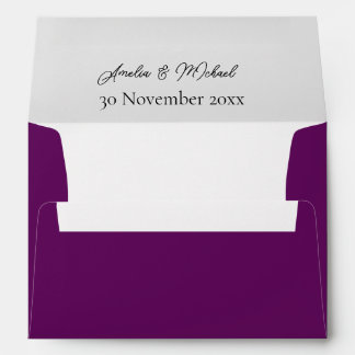 Purple Personalized Wedding envelopes