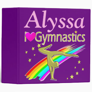 PURPLE PERSONNALISÉ J'AIME LE CLASSEUR GYMNASTIQUE