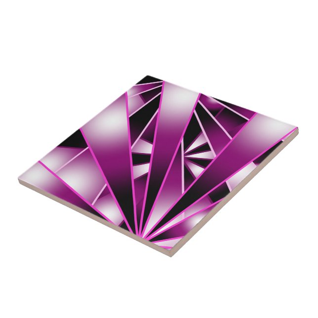 Purple Perspective Gradient Colour Fill Drawing  Tile (Side)
