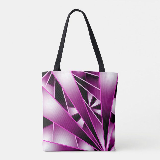 Purple Perspective Gradient Colour Fill Drawing  Tote Bag (Back)