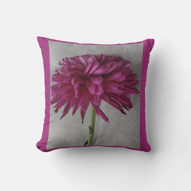 Purple Petal Flower Throw Pillow (Front)