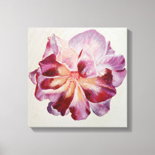 Purple petal rose mixed media painting canvas print