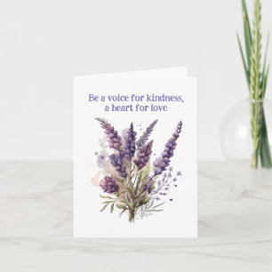Purple Petals of Love: Quote Blank Floral  Card