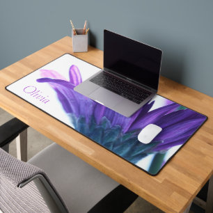 Purple Petals Personalized Desk Mat