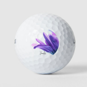 Purple Petals Personalized Golf Balls