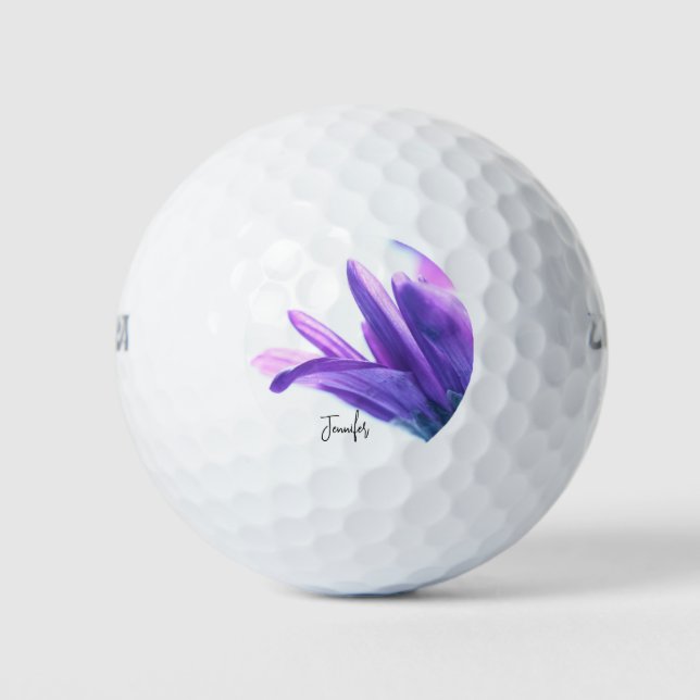 Purple Petals Personalized Golf Balls (Front)