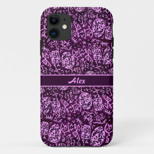 Purple Petroglyphs (customizable) iPhone 11 Case