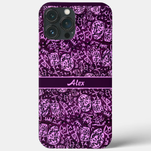 Purple Petroglyphs (customizable) iPhone 13 Pro Max Case