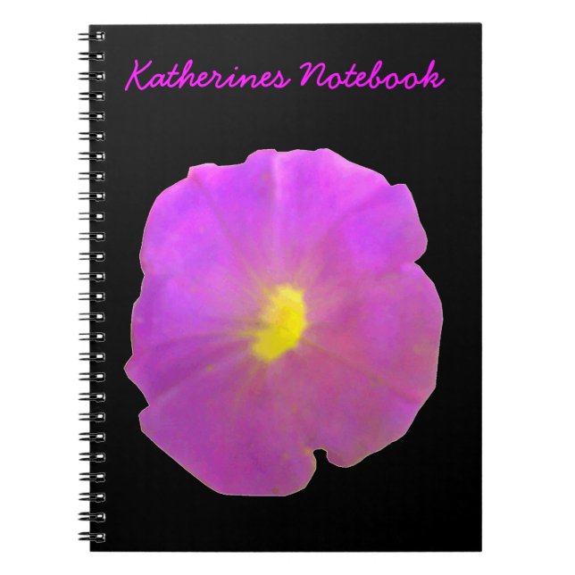 Purple Petunia Customizable Notebook (Front)