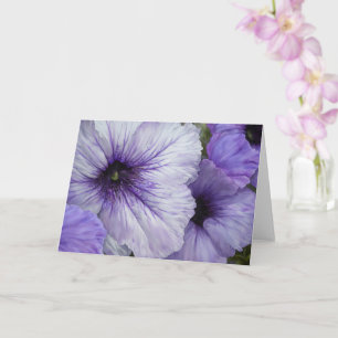 Purple Petunia Flowers Floral Art Note Card