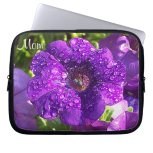 Purple Petunia Garden "Mom" Laptop Sleeve