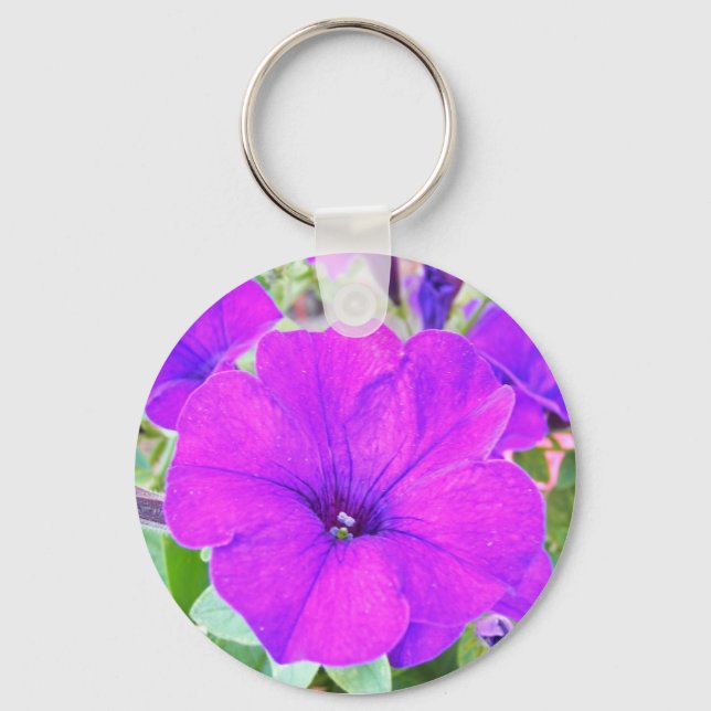 Purple Petunia Keychain (Front)