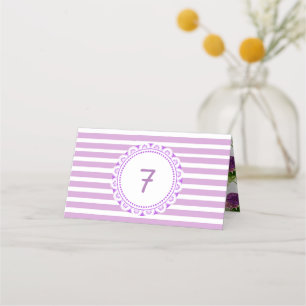 Purple Petunia Mariage Tableau Numéro Cartes