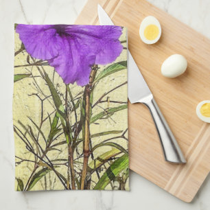 Purple Petunias Closeup Kitchen Towel