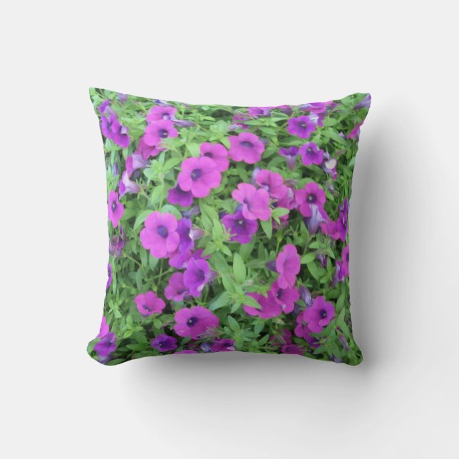 Purple Petunias Pillow (Front)