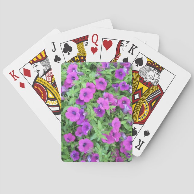 Purple Petunias Playing Cards (Back)