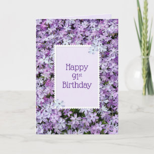 Purple Phlox For 91st Birthday Card