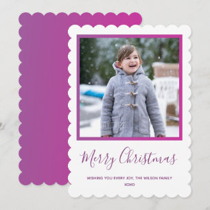 Purple Photo Christmas Holiday Card