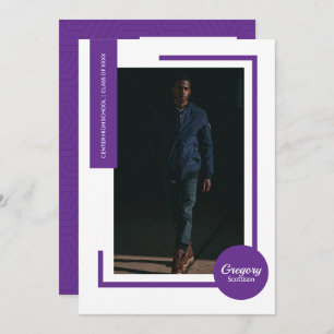 Purple Photo Moderne Photo Invitation