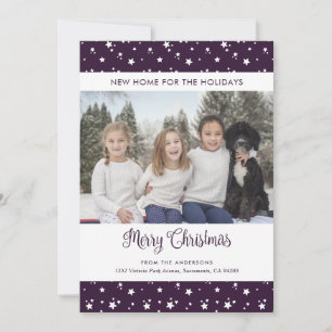 Purple Photo New Home for the Holidays Cards