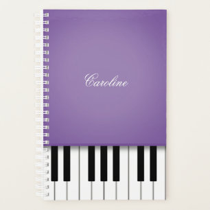 Purple Piano Keyboard Personalized Music Planner