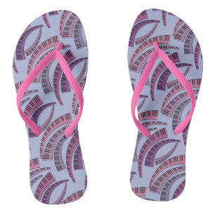 Purple Piano Keys Curved Flip Flops