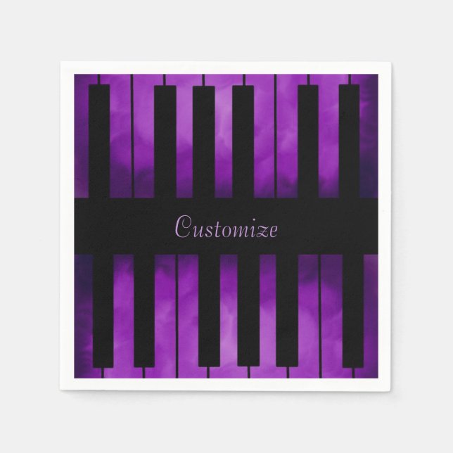 Purple Piano Keys Music Napkins (Front)