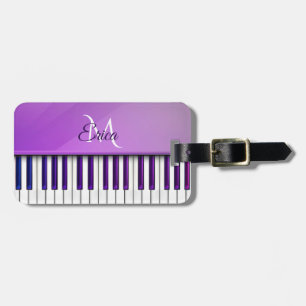 Purple Piano Personalized  Music Luggage Tag
