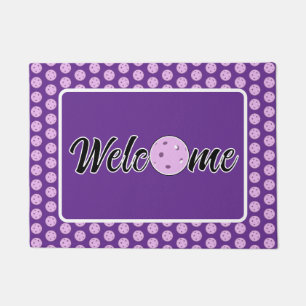 Purple Pickleball Court Home Entryway Welcome Doormat