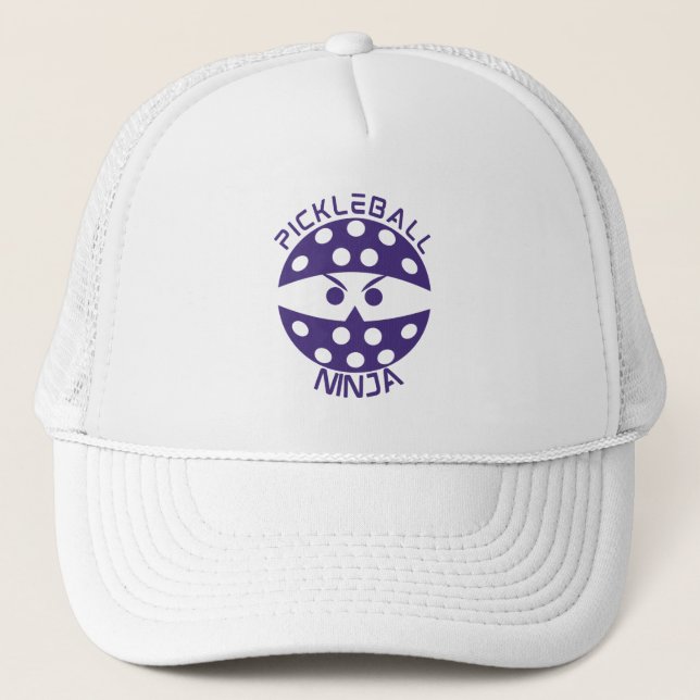 Purple Pickleball Ninja Trucker Hat (Front)
