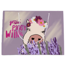 Purple Pig and Lavender Field Gift Bag