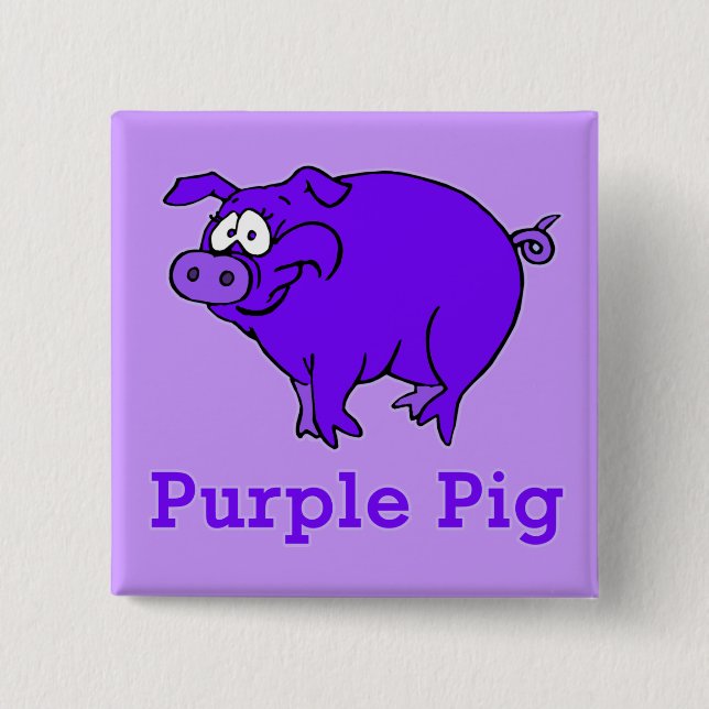 Purple Pig on Apparel, Mugs, Baby Shirts 2 Inch Square Button (Front)