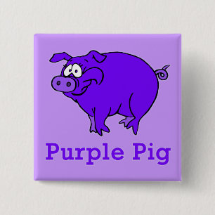 Purple Pig on Apparel, Mugs, Baby Shirts 2 Inch Square Button