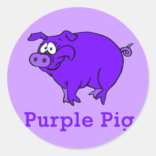Purple Pig on Apparel, Mugs, Baby Shirts Classic Round Sticker