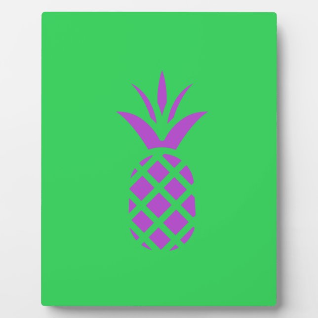 Purple pine apple in green. plaque (Front)