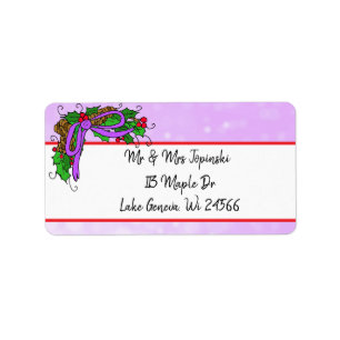 Purple Pine Cone Christmas Holidays Label