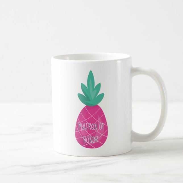 Purple Pineapple Matron of Honour Favour Coffee Mug (Right)
