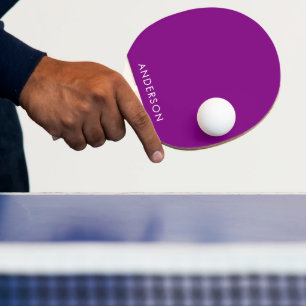 Purple Ping Pong Paddle with Custom Name