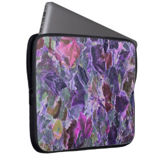 Purple Pink Abstract Leaves Nature Pattern Laptop Sleeve