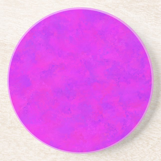 Purple Pink Abstract Pattern Coaster (Front)