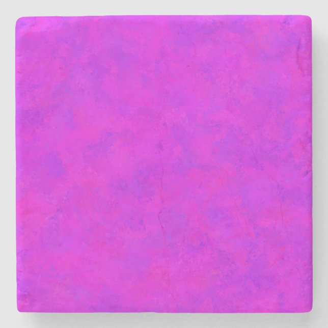 Purple Pink Abstract Pattern Stone Coaster (Front)