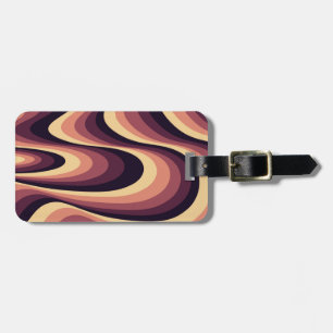 Purple, pink and beige abstract swirl design luggage tag