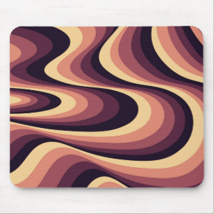 Purple, pink and beige abstract swirl design mouse pad