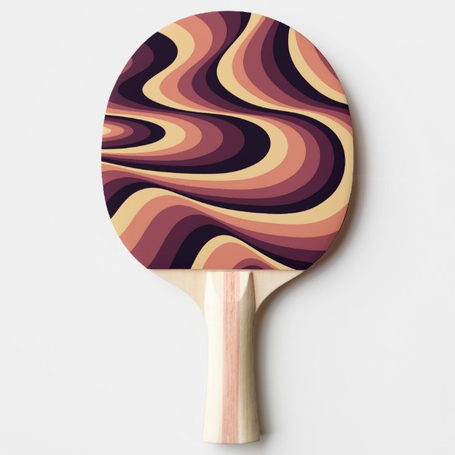 Purple, pink and beige abstract swirl design ping pong paddle (Front)