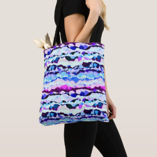 Purple, Pink and Blue Abstract Stripes Tote Bag