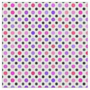 Purple, pink and blue polka dots fabric