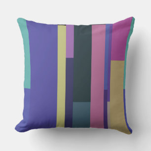 Purple, Pink and grey Abstract Stripes Throw Pillow
