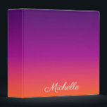 Purple, pink and orange gradient ombre binder<br><div class="desc">Purple,  pink and orange gradient ombre</div>