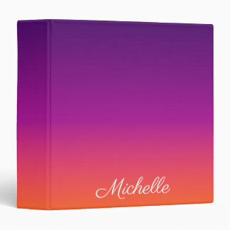 Purple, pink and orange gradient ombre binder