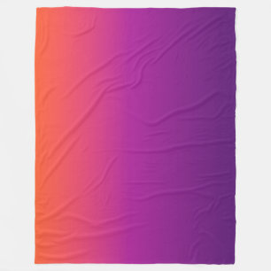 Purple, pink and orange gradient ombre fleece blanket